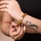 Rudraksha Bracelet for Men Gold Plated Designer Himalayan Bead Bracelet 5-mukhi Face Rudraksha Bead Golden Color Stylish Spiritual Jewelry for Positive Energy, Prosperity